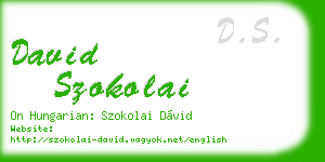 david szokolai business card